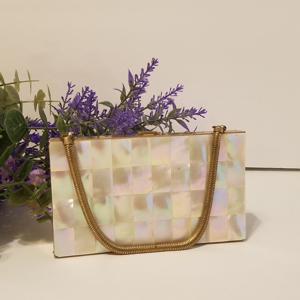Vintage 1950s Mother Of Pearl Purse